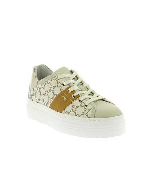 sneakers da donna in pelle ed ecopelle beige NERO GIARDINI | E513026D710